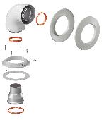 Коакс.отвод 60/100 KRATS (Navien Deluxe 75/100 стар.) в комплекте адаптер 60/75 для Navien и фланец