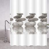 06-01 САНАКС Штора в ванную комнату 180х180см БОЛЬШИЕ КАМНИ матовая