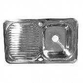 FABIA Мойка врезная 780х480 прав (0,8 мм) глубина 180 мм+ большой сифон с переливом 62322R