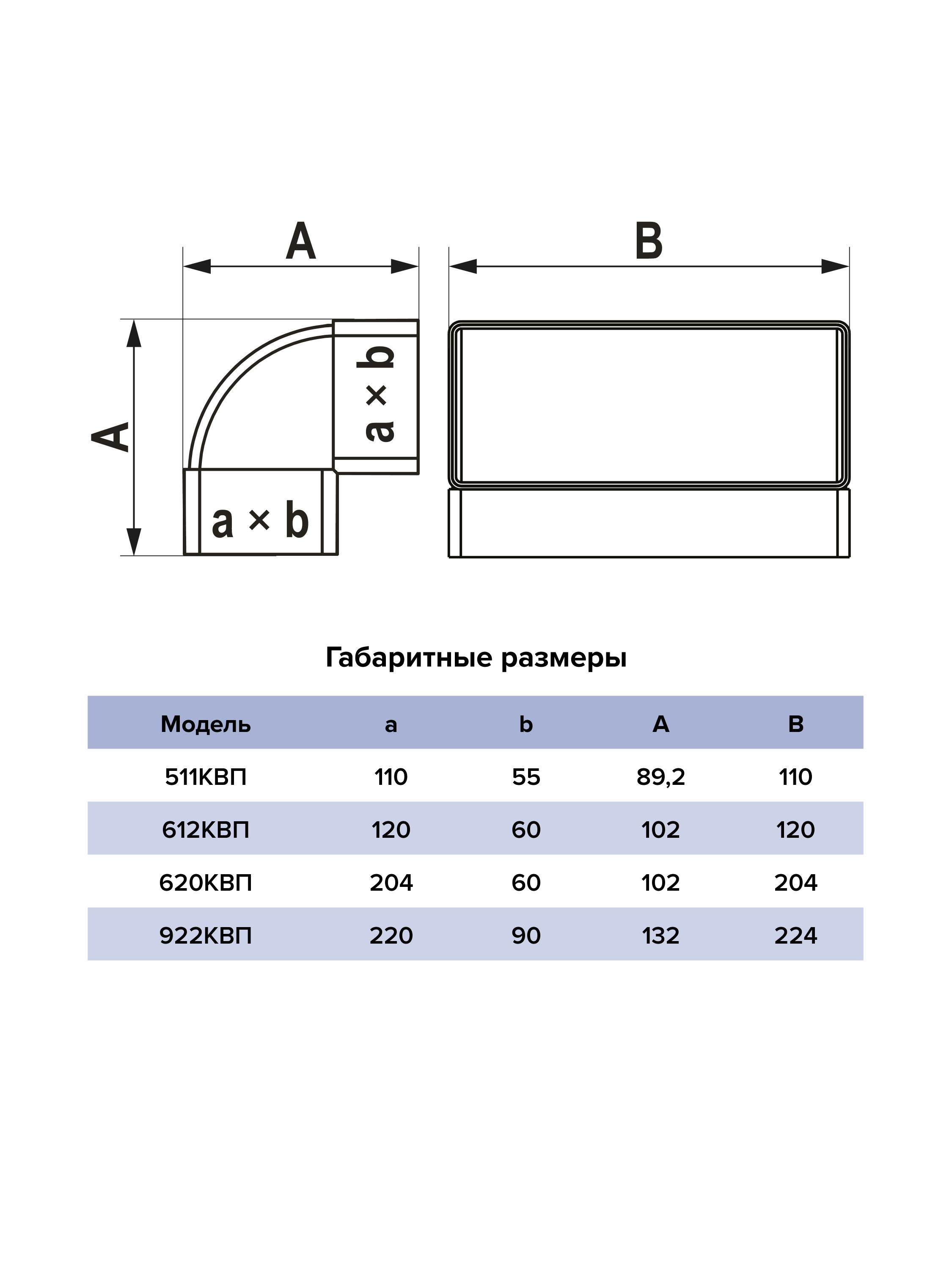 Колено вертикальное пластик 90° 60х120 ERA 612КВП
