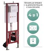 Система инсталляции 400х1155 с БЕЛОЙ мех.кнопкой + звукоиз. прокладка (4 в 1), Terminus