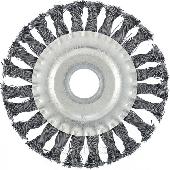 Щетка для УШМ 100мм посадка 22,2мм, плоская крученая проволока 0,5мм MATRIX