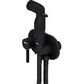 Смеситель, монтируемый в стену с гигиеническим душем чёрный матовый 212000300 Option DAMIXA