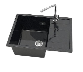 Мойка глян.Катрин Z151Q4(черн.) 645x505x218. Granit MARR BERGG