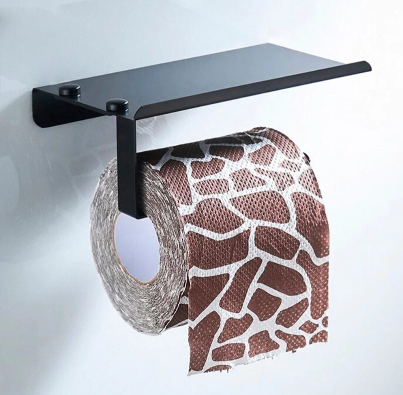 A11605-4 Бумагодержатель с полкой ACCOONA авиац.алюминий Цвет: черный (18)