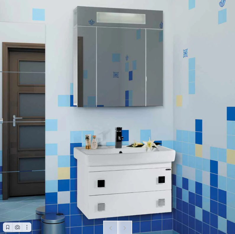 Квадро 70 Тумба подвесная белая + умывальник (рак. Дрея Q70/Тигода 70), VOD-OK