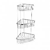 75046 САНАКС Полочка угловая пятиугольная тройная 22см из нержавеющей стали