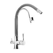 A5179T-9 Смеситель для кухни ACCOONA с выходом д/пит.воды 2 излива Цвет: хром+серый (10)