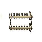 Коллекторная группа 1* с расх. на 7 вых. нерж.квадрат TIM KCS5007 c кранами и воздух.