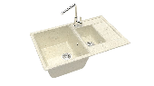 Мойка глян.Блонди Z210Q2(беж)+ фреза 755x500x218 ZETT