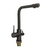 8247 MAGNUS Cмеситель кухня  ГРАФИТ с двойным выпуском воды для фильтра латунь