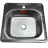 FABIA Мойка врезная, ДЕКОР 48х48 (0,6 мм) глубина 160 мм без перелива+ГОФРОСИФОН в КОМПЛЕКТЕ 4806D