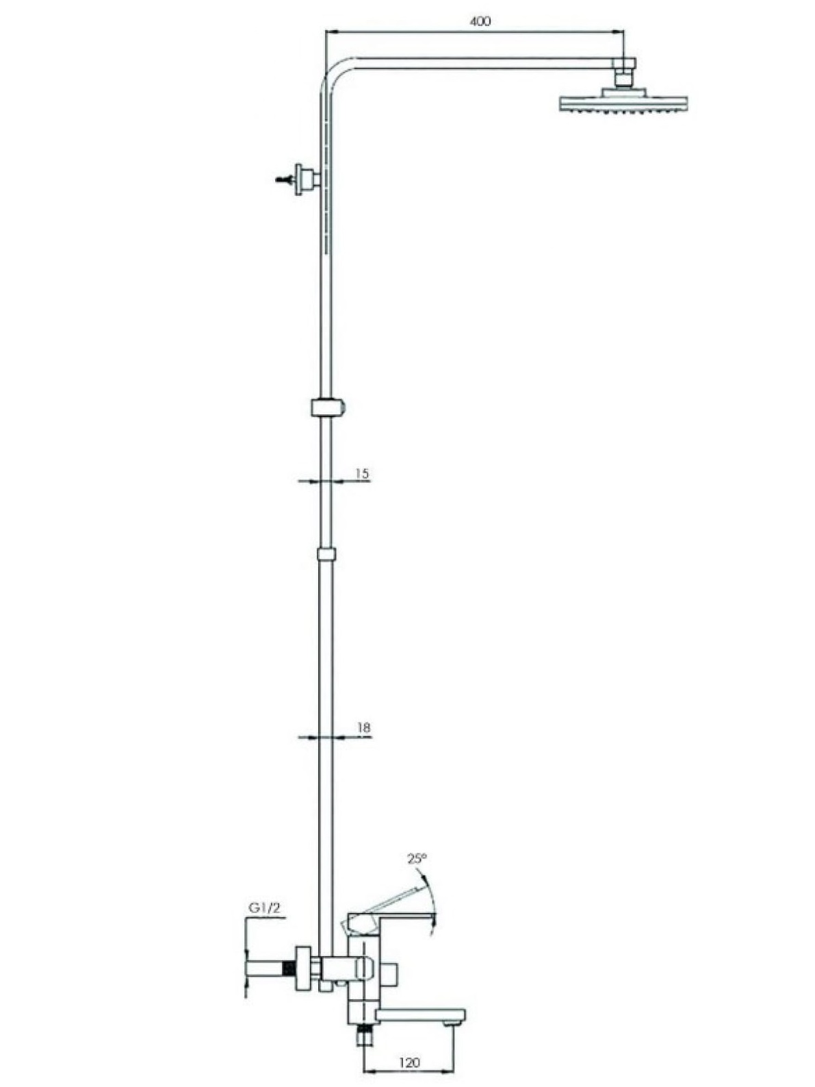 Смеситель для ванны с душем G-lauf NEB16-A123 (D35 с душевой системой)