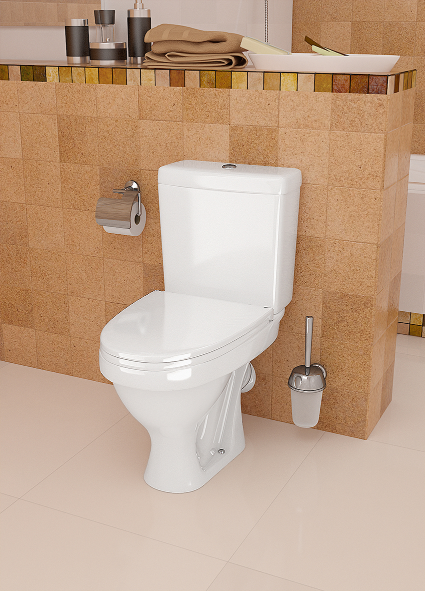 Унитаз-компакт Форвард (косой вып., ниж.подв., 1-реж.арм., сид. полипропилен), SANTERI