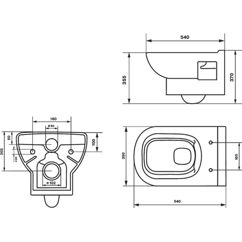 Унитаз подвесной безободковый NORDEN черный глянцевый (гориз,сид дюро с микролифтом) WANFALD