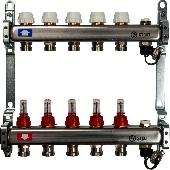 Коллектор из нерж. стали с расх. с клапаном вып. воздуха и слив 5 вых. STOUT SMS-0927-000005