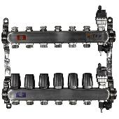Коллекторная группа 1* на 6 вых. нерж.квадрат TIM KBS5006 c кранами и воздух.