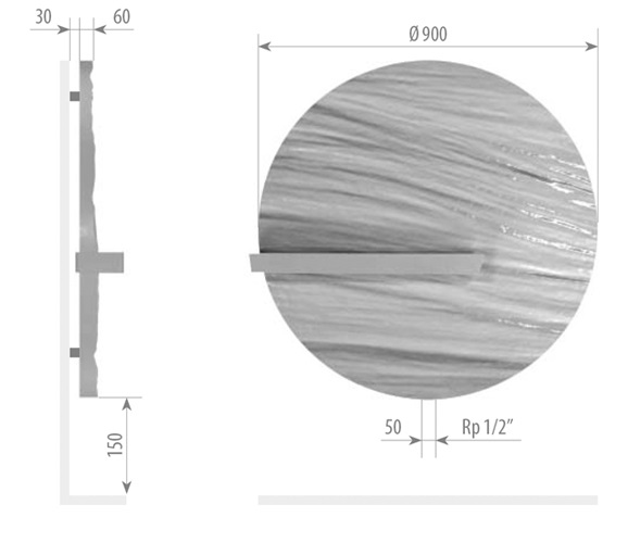 Дизайн-радиатор Varmann Mercury 900 RAL9016 полотенцедержатель AG (серебристый)