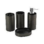 20818 САНАКС Набор в ванную настольный из нерж.стали,  покрытие СЛЮДА (8/1)