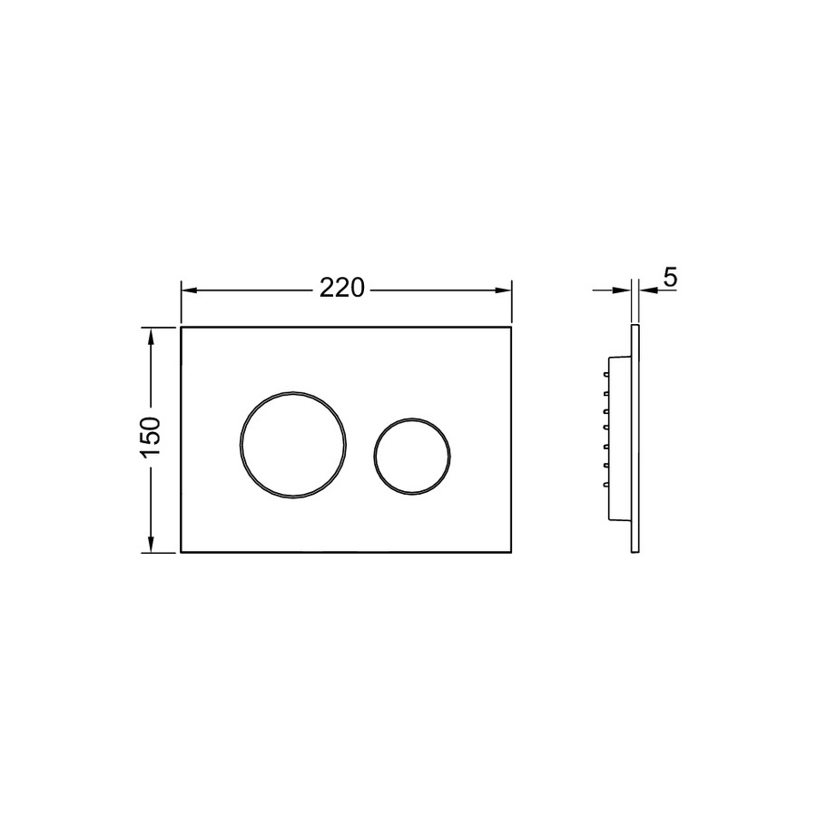 Панель смыва TECEloop,  стекло черное, клавиши черные 9240657