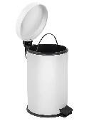 Ведро-контейнер для мусора с педалью 12л, микролифт, белое 122003, BERGES