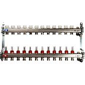 Коллектор из нерж. стали с расх. с клапаном вып. воздуха и слив 12 вых. STOUT SMS-0927-000012