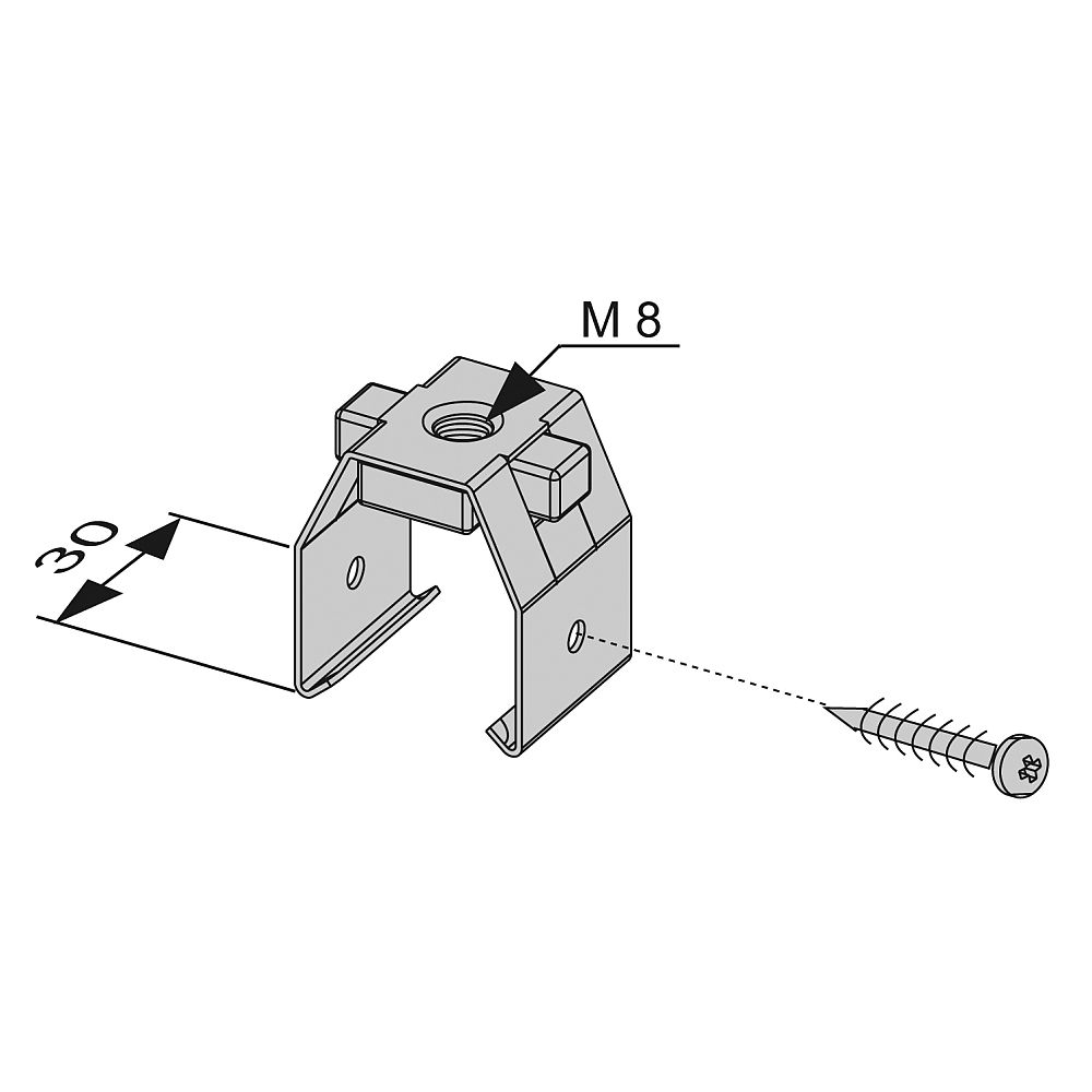 Установочный элемент с резьбой  М 8 TECE (9040004)