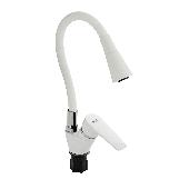 5907 BRIMIX Смеситель кухонный с гибким изливом, с двухрежимным аэратором БЕЛЫЙ