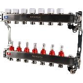 Коллектор из нерж. стали с расходомерами, с клап. вып. воздуха и слив. 7 вых. ROMMER RMS-1201-000007