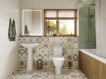 Унитаз-компакт Pro (гориз. выпуск, 1-реж. арматура, сиденье полипропилен), SANTERI