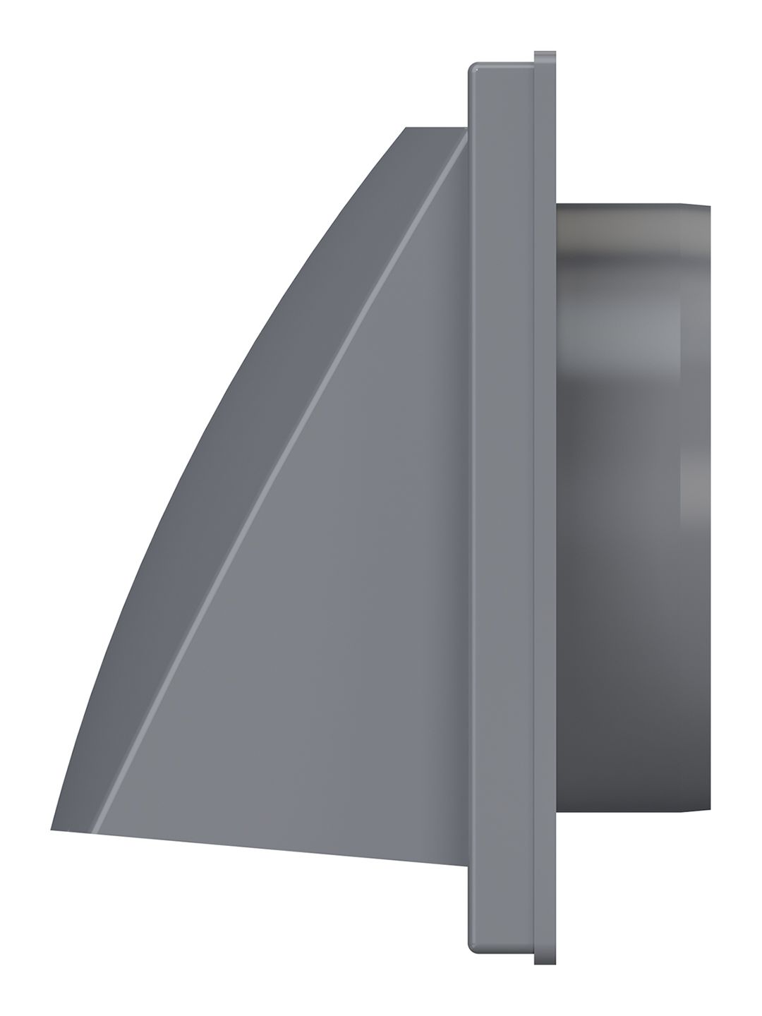 Выход стенной вытяжной с обратным клапаном 150х150 с фланцем D100 серый 1515К10ФВ сер