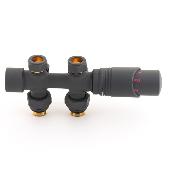 Узел нижнего подключения Delta DUO универсальный с термоголовкой М30х1,5 RAL 9005 (3015125)