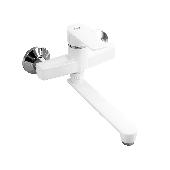 560 BRIMIX Смеситель кухня от стены шаровый БЕЛЫЙ из высокопрочного пластика АБС