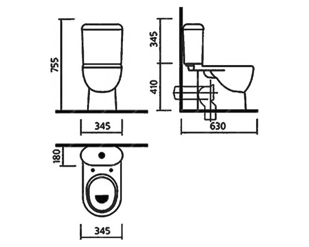 Унитаз-компакт Next Luxe SL DM (гориз. вып., ниж. подв., 2-реж.арм., сид. дюро м/л), SANITA LUXE