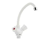 4405 BRIMIX Кран кухня на гайке м/к  БЕЛЫЙ  из высокопрочного пластика АБС