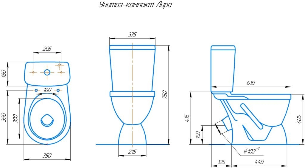 Унитаз-компакт Лира (косой вып., 1-реж.арм., сид.полипроп.) Киров