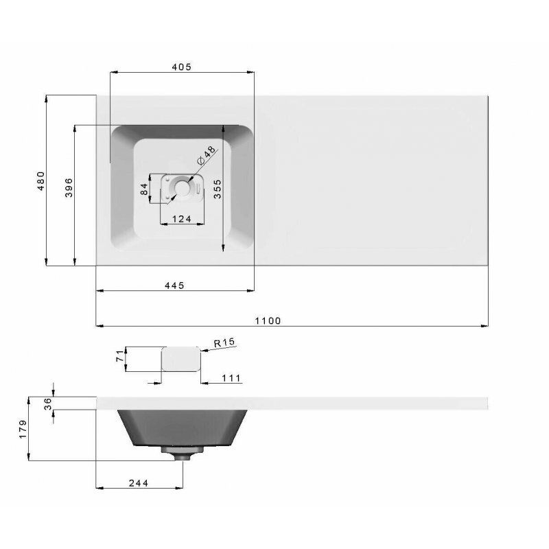 Смайл 110 Тумба+умыв.Kamilla 110 (чаша слева)+кроншт. правый, VOD-OK
