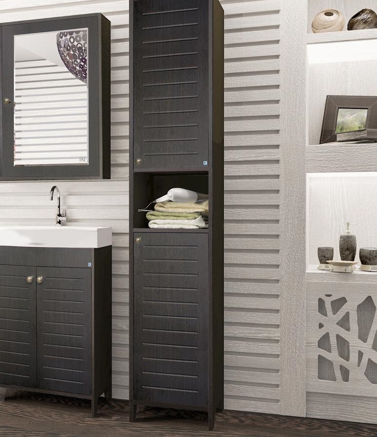 КАНТРИ Зеркальный шкаф 600 венге,  STYLE LINE