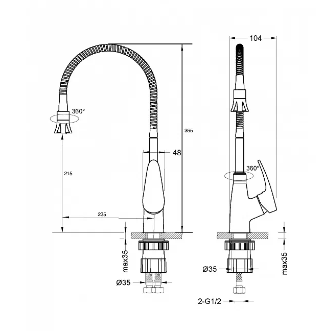 Смес. д/кухни с  с гибким изливом LEMARK LINARA (LM0413C)