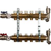 Коллекторная группа из латуни без расходомеров 5 вых. STOUT (SMB 0468 000006)