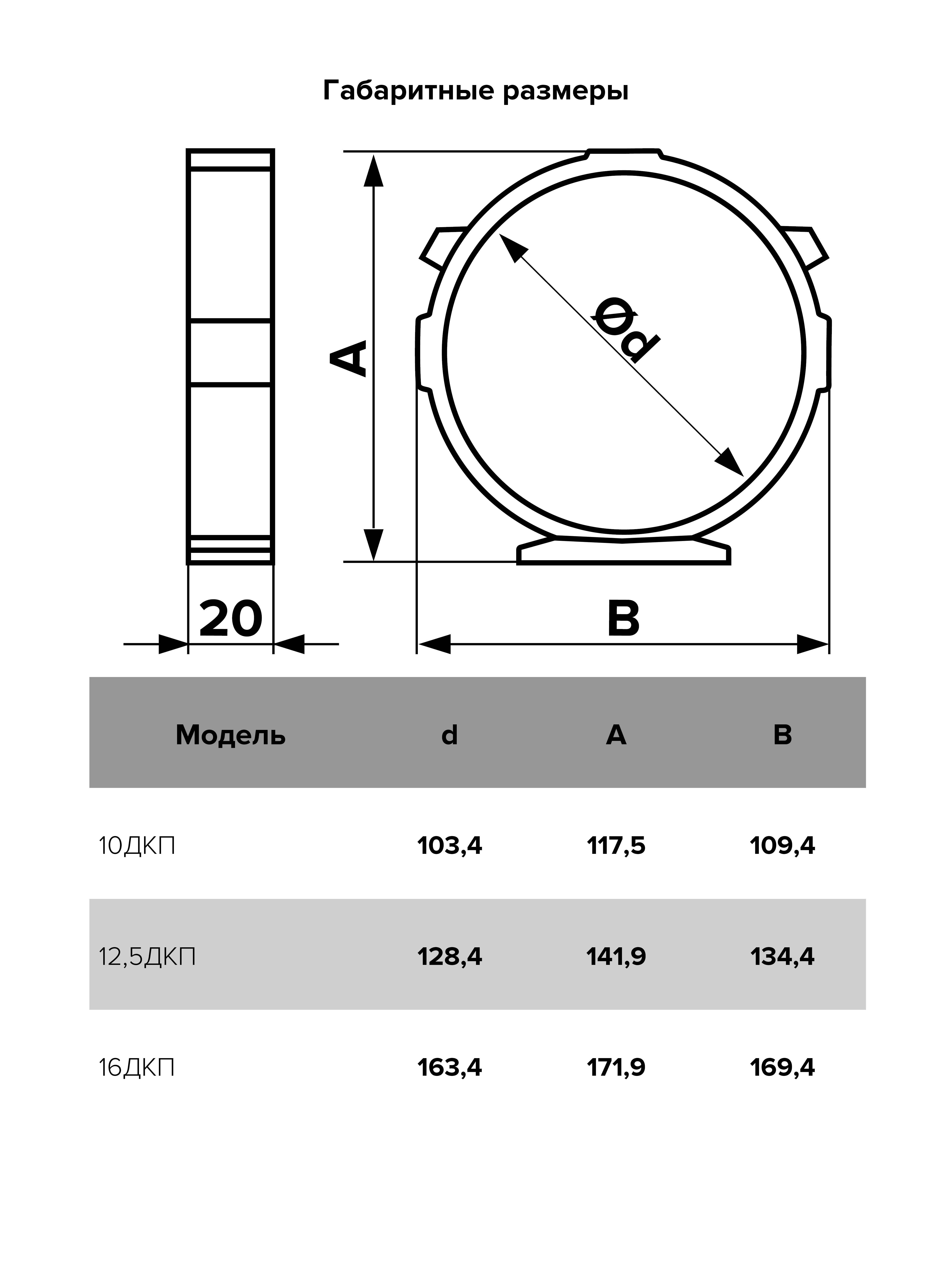 Держатель пластик D100 ERA 10ДКП