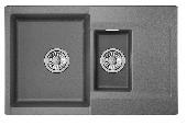 Мойка кухонная ES-7808 ГРАФИТ Estetica (разделочная доска (ясень), мет. сифон), GRANULA