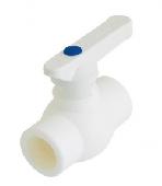 Кран пласт. шаровой 50 PPR  (белый) Политэк