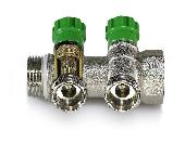 TIM Коллектор с вентилями НИКЕЛЬ 135° ЕК 3/4