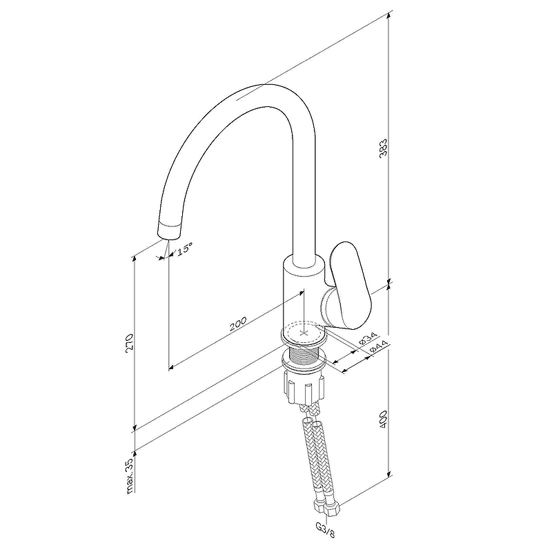 Смеситель для кухни САТИН  F80071111  LIKE АМ.РМ