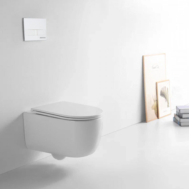 Унитаз подвесной Tornas Rimless(гориз вып,сид дюро Tornas Slim SO, м/лифт,быстросъем) 082137, BERGES