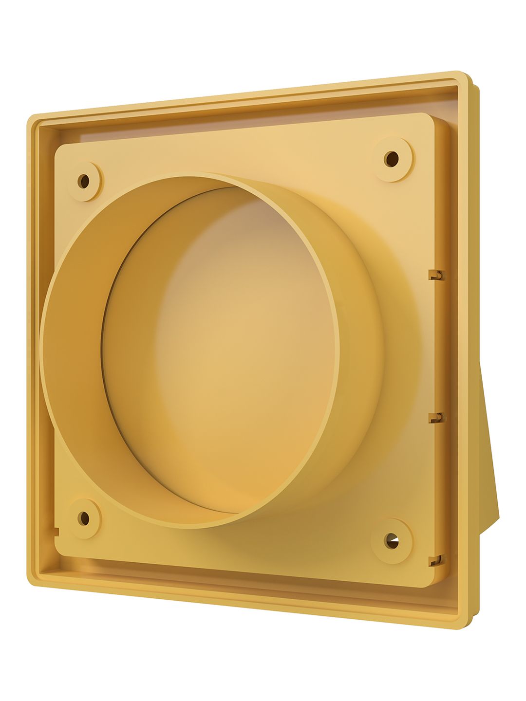 Выход стенной вытяжной с обратным клапаном 150х150 с фланцем D100 беж.1515К10ФВ беж