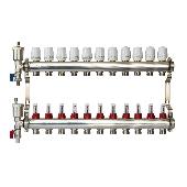 Коллектор из нерж. стали с расходомерами, воздухоотводчик и слив.кран 11 выходов ZOTA