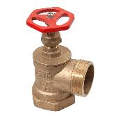 Клапан угловой латунный Ду50 муфта/цапка (удл. шток)