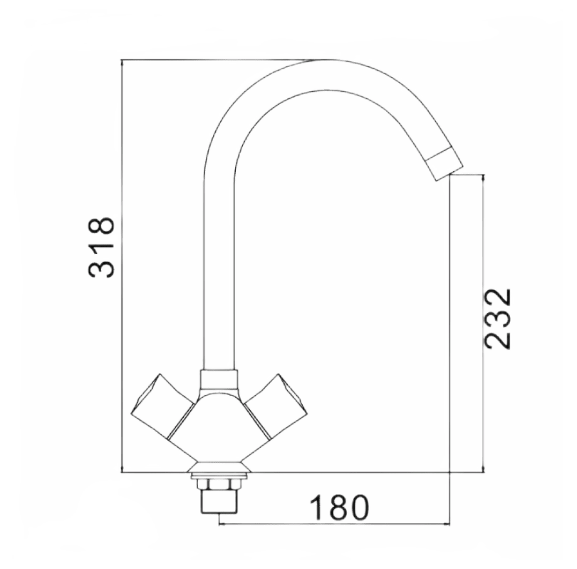 A9473 Смеситель для кухни ACCOONA высокий с гайкой латунь/хром (10)